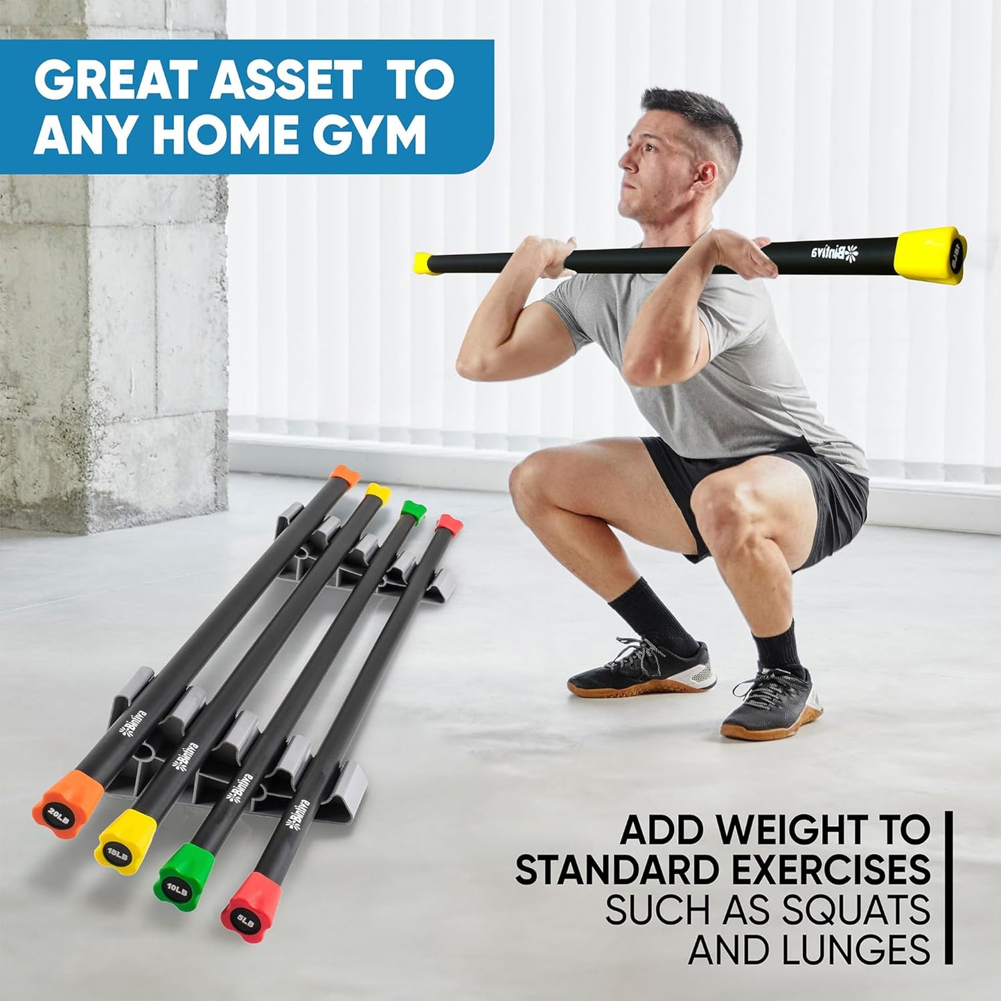 Weighted Bar Set - Weighted Bars for Exercise